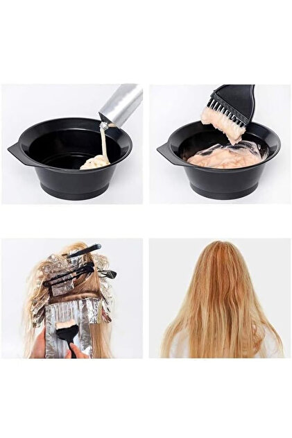 ZUZU TEKNOLOJİ Set of 3 - Hair Dye Bowl, Bowl Dye Brush, Crepe