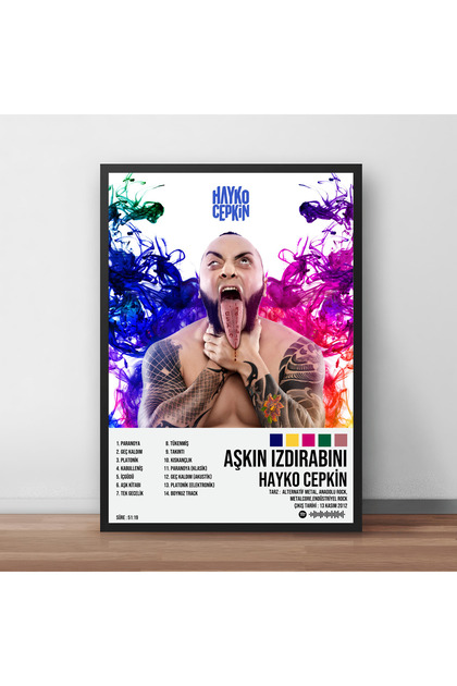 Hayko Cebkin -aşkın Izdırabını Albüm Spotify Çerçeveli Poster Tablo