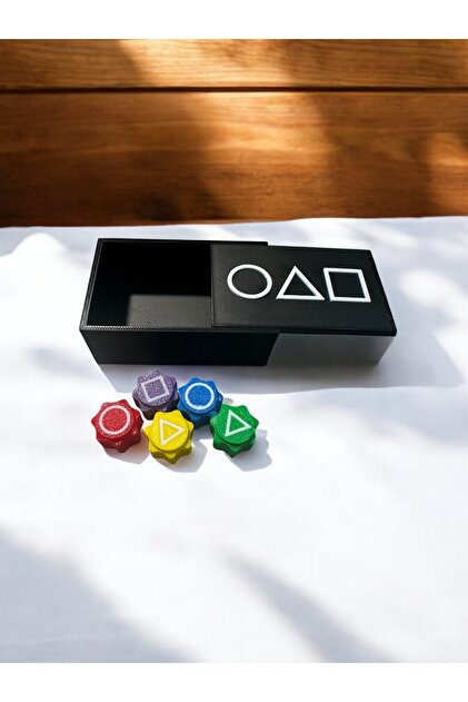 tekmation Squid Game 5 Taş Oyun Seti, Kalamar Oyun Beştaş, Renkli