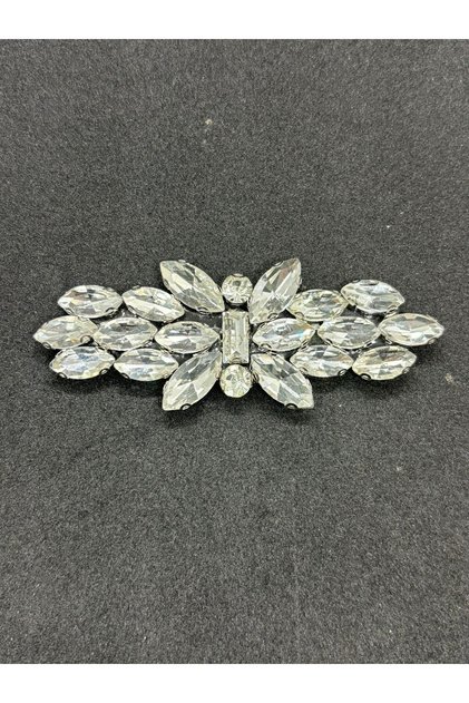 Iron-On Shiny Rhinestone Applique Crystal Stone Shoe, Bag and Clothing Accessory 7.5X3 cm