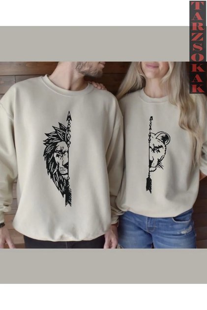 Dişi Ve Erkek Aslan Çift Sevgili Kombinleri Couple Clothing Yeni Sezon 2 Adet