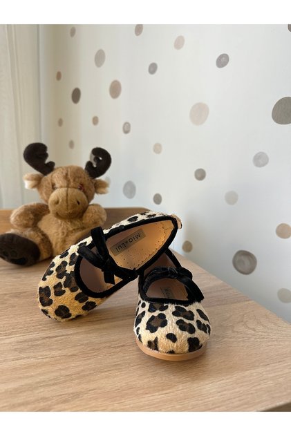 Leopar Desenli Dokulu Kız Bebek&Çocuk Babeti