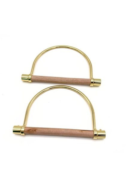 Wooden D Model Gold Color Metal Bag Handle