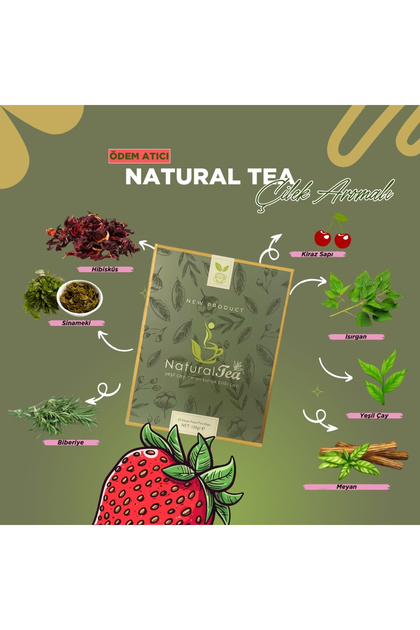 Natural Karışık Bitki Çayı 30 günlük kullanım ÇİLEK Aromalı