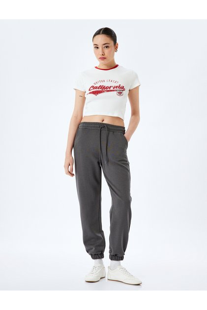 Cotton Blended Oversize Jogger Sweatpants with Lace-Up Waist