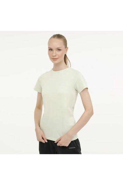 Women's Beige Round Neck T-Shirt