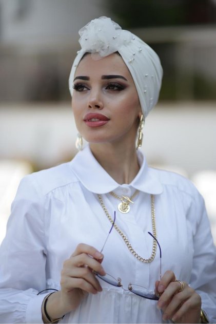 Pearl Tulle Bonnet - Ecru