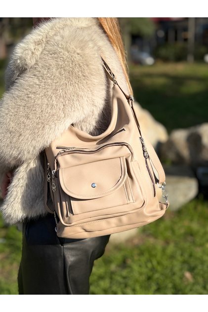Mink Soft Leather Women's Arm Shoulder Crossbody and Backpack