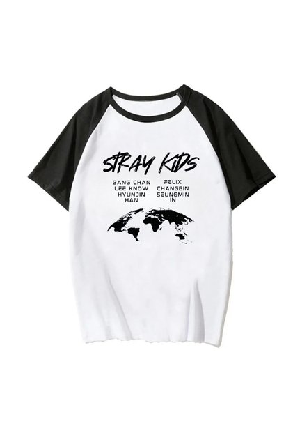 Stray Kids White Raglan Sleeve Oversize T-Shirt