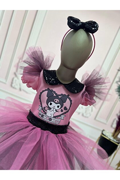 strapless open back dress Big Puffy Sleeve Black & Pink Formal Dress Party Gowns Floor Length Black+Pink / 24W main image 0