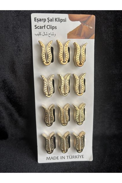 Ac de turban pentru hijab, clema pentru șal, eșarfă, model LALE, 12 bucăți, ac de turban, clema pentru șal, eșarfă