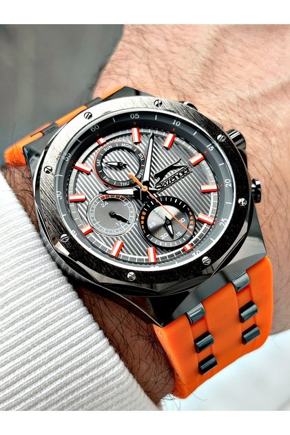 Custom Design Function 5 Atm Waterproof Silicone Band Men's Wristwatch 2218