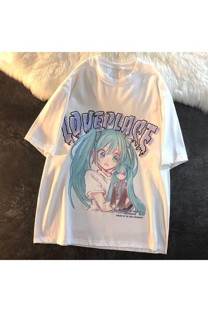 Love Place Hatsune Miku White Unisex Oversize T-shirt