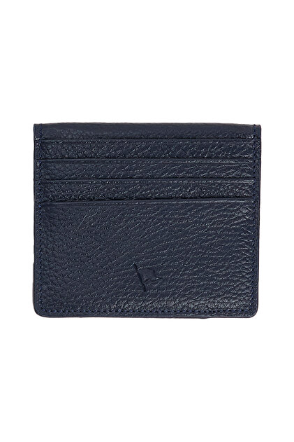 Genuine Leather Men's Navy Blue Wallet
