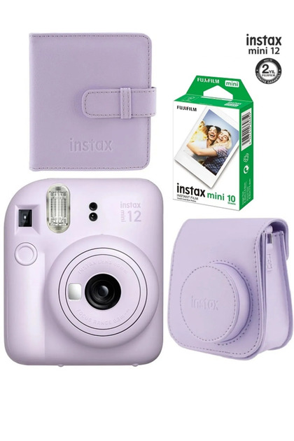 FUJIFILM instax mini 12 パープル Fujifilm Instax Mini 12 Lila Fotoğraf Makinesi 10'lu Film Ve