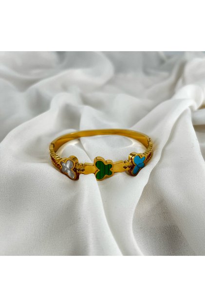 Women's Steel Bracelet Tricolor Butterfly