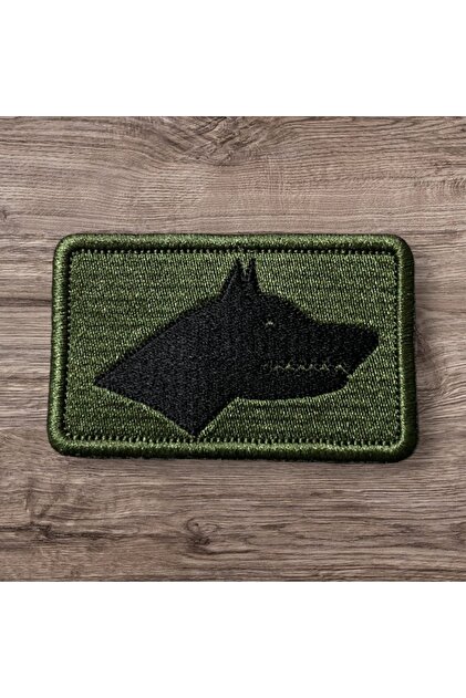 Haki Zemin Göktürk Bayrağı Patch Arma 8 X 5 Cm
