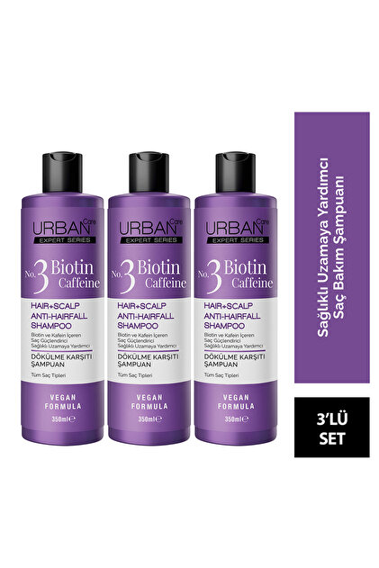 Urban Care Expert Serisi Biotin & Kafein Şampuan 350 ml x 3 Adet