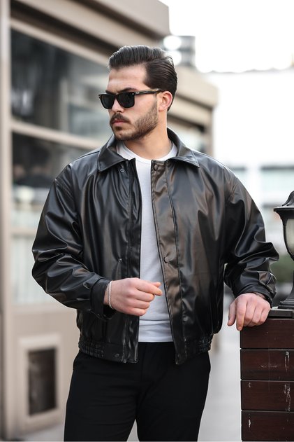 Oversize Men's Leather Jacket Vintage Jacket Unisex