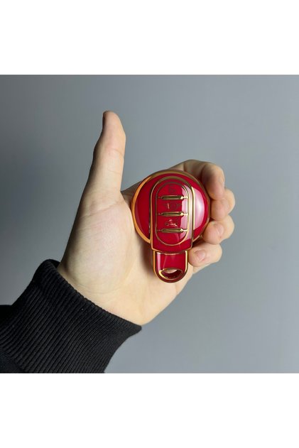 Mini Cooper Protection Key Remote Control Case Silicone Case 3 Button Red Gold Color