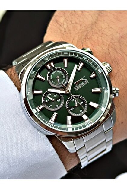 Slazenger Fonksiyonları Aktif 5 Atm Su Geçirmez Çelik Kordon Erkek