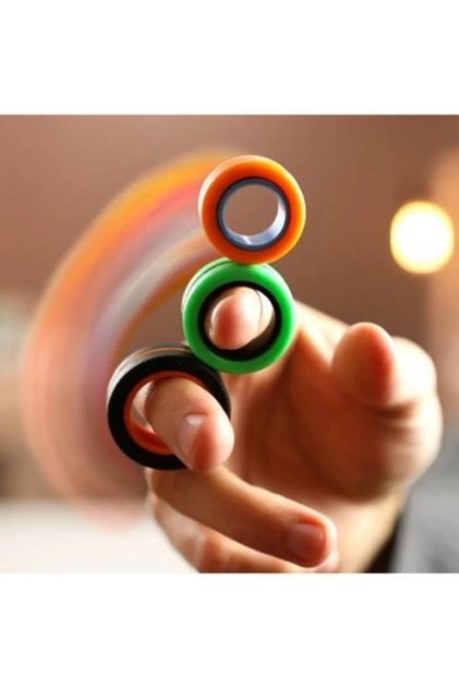 Manyetik Stres Fidget Cube Yüzüğü - Magnetic Ring - El Haraket Hediyelik Oyuncak Ilginç Ürün