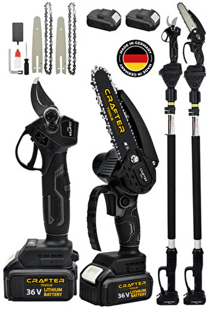 CRAFTERTOOLS Germany 36V 5Ah Çift Akülü Çelik Şanzıman Şarjlı Dal