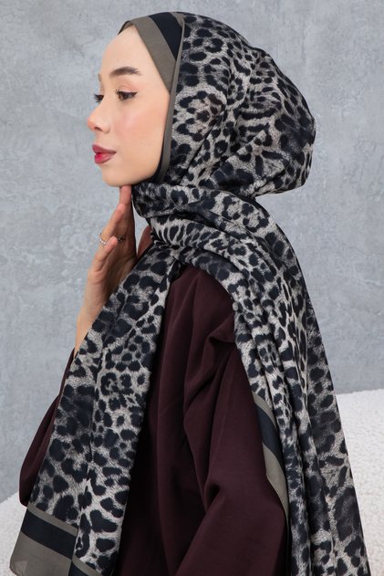 Leopard Pattern Cotton Shawl , Imported Fabric , High Quality & New Season Shawl