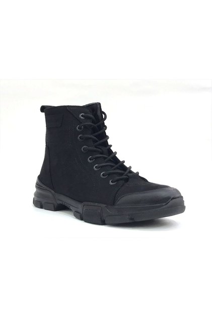 21520 Hammer Jack Rubber Sole Zippered Men's Boots-Black Nubuck