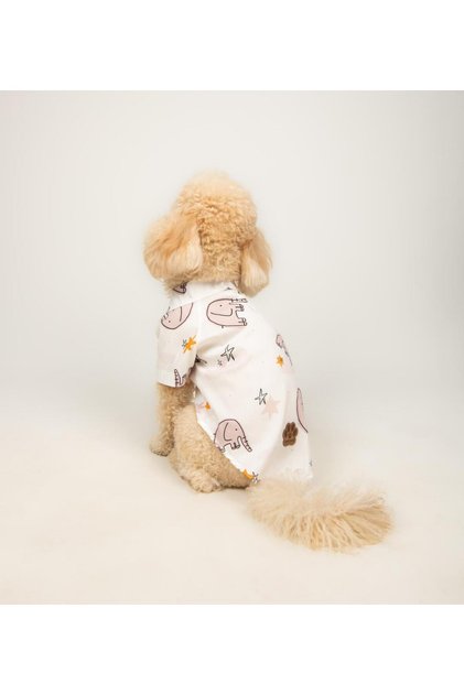 Kedi Köpek Kıyafeti Gömleği Küçük Orta Irk Pamuklu Kumaş Sevimli Fil Desenli Köpek Kıyafeti