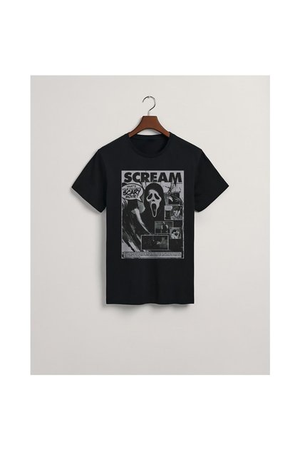 Scream Black Special Design Cotton Combed Cotton T-shirt 2704-104