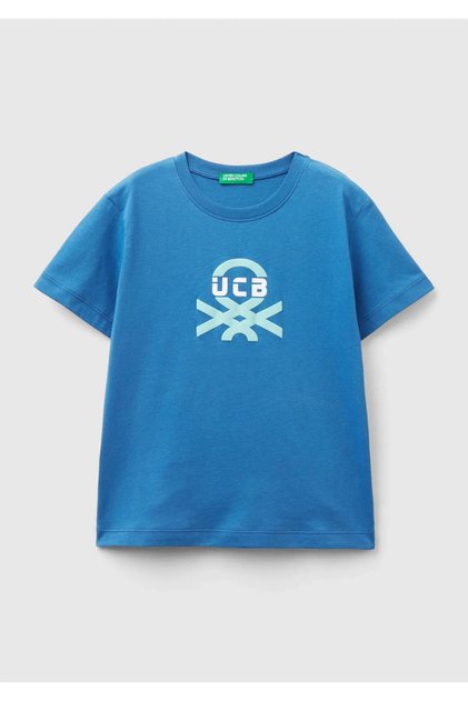 Boy's Cobalt Blue Benetton Written Summer T-Shirt