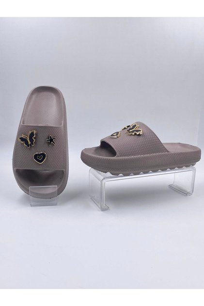 Stylish Lightweight Comfortable Beach Sea Pool Slippers with Butterfly Stones