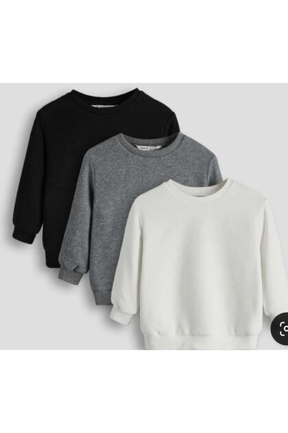 3 Adet Bisiklet Yaka Sweatshirt Kazak