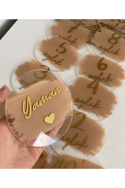 Anı Diskleri, 15 Adet Set, Fotoğraf Sahnesi Yuvarlak Pleksi Disk Yenidoğan Sahne Kilometre Taşı Disk