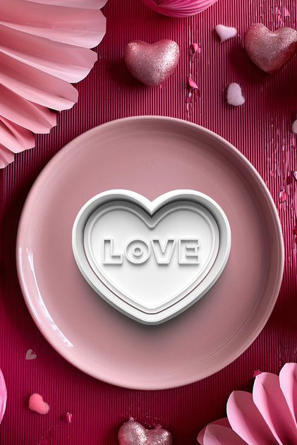 قاطعة قالب الكوكيز على شكل قلب من LOVE