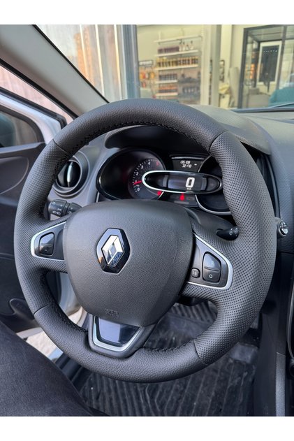 Clio 4 FAZ 2 Yeni nesil Araca özel deri direksiyon kılıfı (A+ kalite)