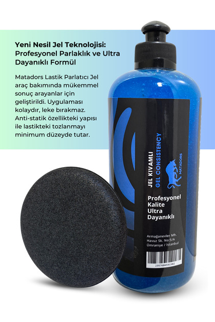 Matadors Shield Lastik Parlatıcı Jel Profesyonel 500ml ve Uygulama