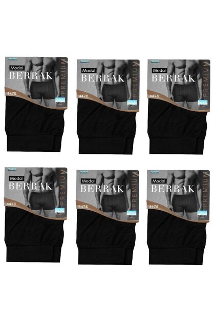 Συσκευασία με 6 Modal Thick Belt Ανδρικό Boxer Μαύρο