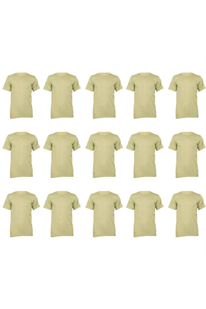 15-Piece Soldier Undershirt Khaki, Short Sleeve Military Undershirt for Beginner and Bedeli Soldier