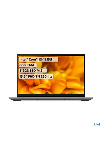 LENOVO Ideapad 3 12.Nesil Core i3 1215U-8Gb-256Gb Ssd-15.6inc-W11