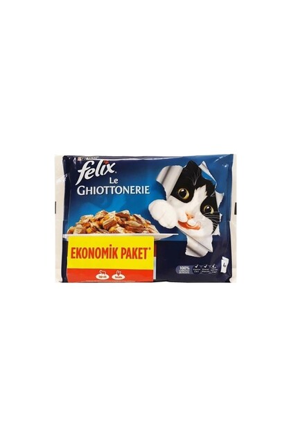 Kedi Maması Sığır Etli & Tavuklu Ekonomik Paket (4X85GR) X 12 Adet
