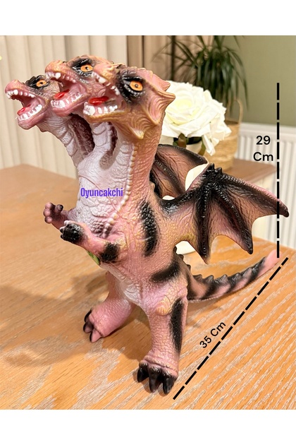 tmtoysandmore Ejderha Oyuncak 3 Başlı Sesli Soft Yumuşak Oyuncak