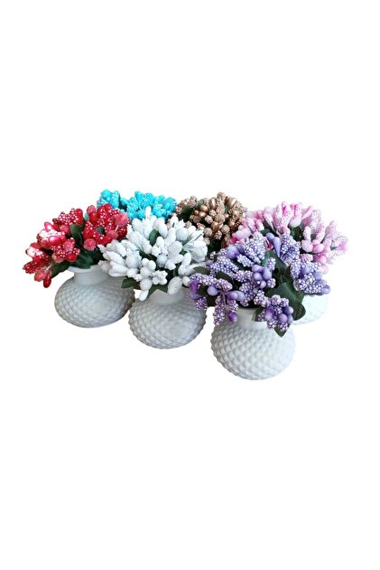 Üçlü Mini Vazo, Süslük, Kahve Yanı Sunumu,Hediyelik, Dekoratif Mini Set Çiçekli