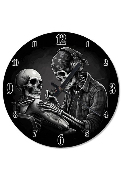 Dövmeci İskeletler Analog Duvar Saati