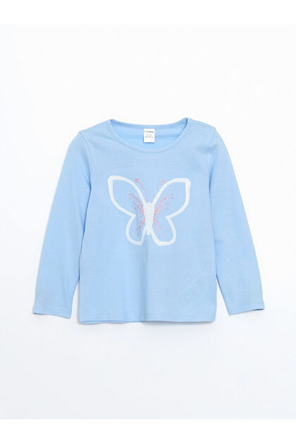 LCW Kids Crew Neck Embroidered Girls' T-Shirt
