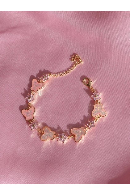 Butterfly Glitter Flower Girl Bracelet - Floral Butterfly Bracelet