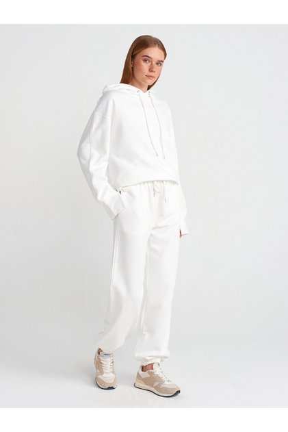 70458 Basic Jogger Pants-Ecru