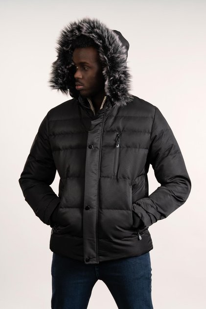 Slimfit Short Coat with Fur Hooded (Fur and Hood Removable) Fleece Inside
