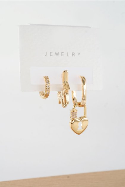 Women's Vip Series Antiallergic Baguette Zircon Stone 3-Piece Earrings